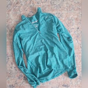 Nike Teal Quarter-Zip Pullover Dru Fit